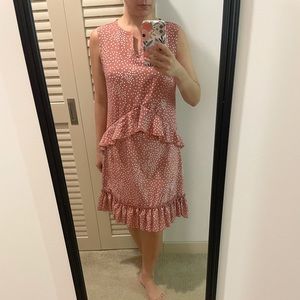 💜 5 for $25 Pink and white polka dot ruffle dress